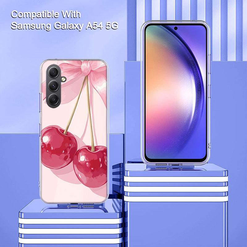 Cherry Bow Phone Case for Samsung A16 A26 A36 A56 A17 A37 A57 A07 A06 A02S A03 A04S A05S Galaxy Note 20 10 A50S A71 A51 A31 A30