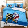 Ice Hockey Duvet Cover Twin Hockey Sports Player Bedding Set Winter Extreme Sports Game Comforter Cover Set Sports Arena Bedding