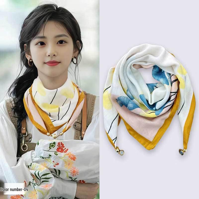 Women's Elegant 100% Cotton Scarf with Magnetic Closure