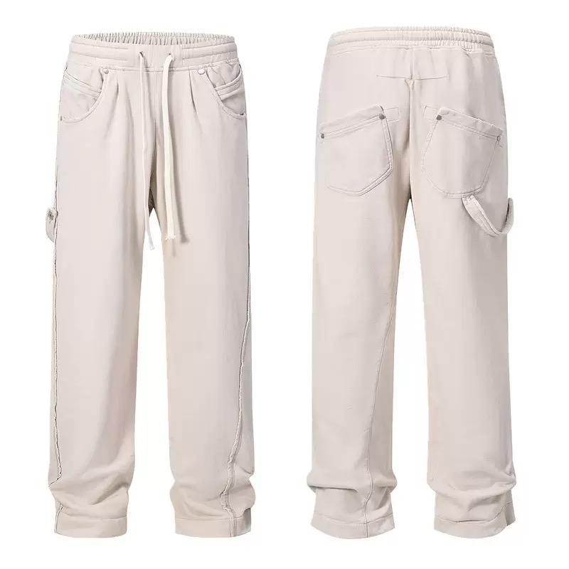 High Street прямые потертые грязные рваные синие джинсы брюки для мужчин винтажные повседневные свободные джинсовые брюки потертые лоскутные брюки-карго