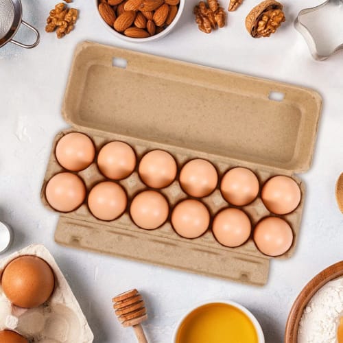 Gkikirty 20pcs Cardboard Egg Cartons, Blank Paper Pulp Egg Cartons, 1 Dozen Egg Pack Containers, Empty Egg Trays, Pulp Egg Holders