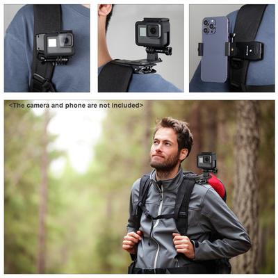 PULUZ Рюкзак с креплением на плечевой ремень, запасной зажим для рюкзака GoPro Hero 11/10/9 Osmo Pocket