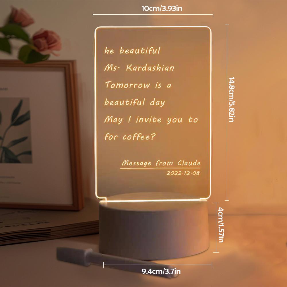 Новинка, светодиодная доска для заметок с 7 цветами, акриловая доска для сообщений, ночник, светящийся наружу, доска для рисования для детей