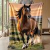 Wild Horse Sunset Freedom Theme blanket Lightweight Warm Flannel Blanket Decorative Throw Blanket for Home Decoration