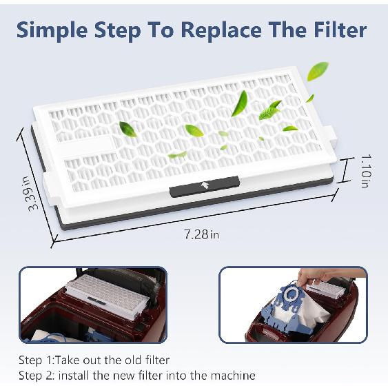 4 Packs HEPA Replacement Filters Compatible with Miele AirClean SF-HA 50 Filter for Vacuu-m Model S4, S5, S6, S8, S8000, S8999, S6000, S6999, S5000,