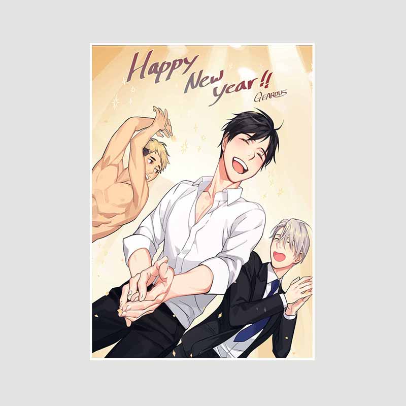 Vintage Sports Anime Yuri On Ice Posters and Prints White Paper Poster Wall Art Painting Home Decor Room Bar Decoration Pictures Interior Mural