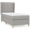 Box Spring Bed with Mattress Light Grey 80 x 200 cm Fabric