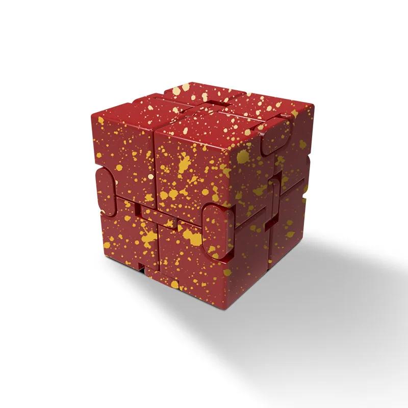Infinite Cube Aluminum Alloy Metal Edc Stress Relief Mini Toy Portable Office Infinite Flip Cubic Fidget Relax Venting Toys