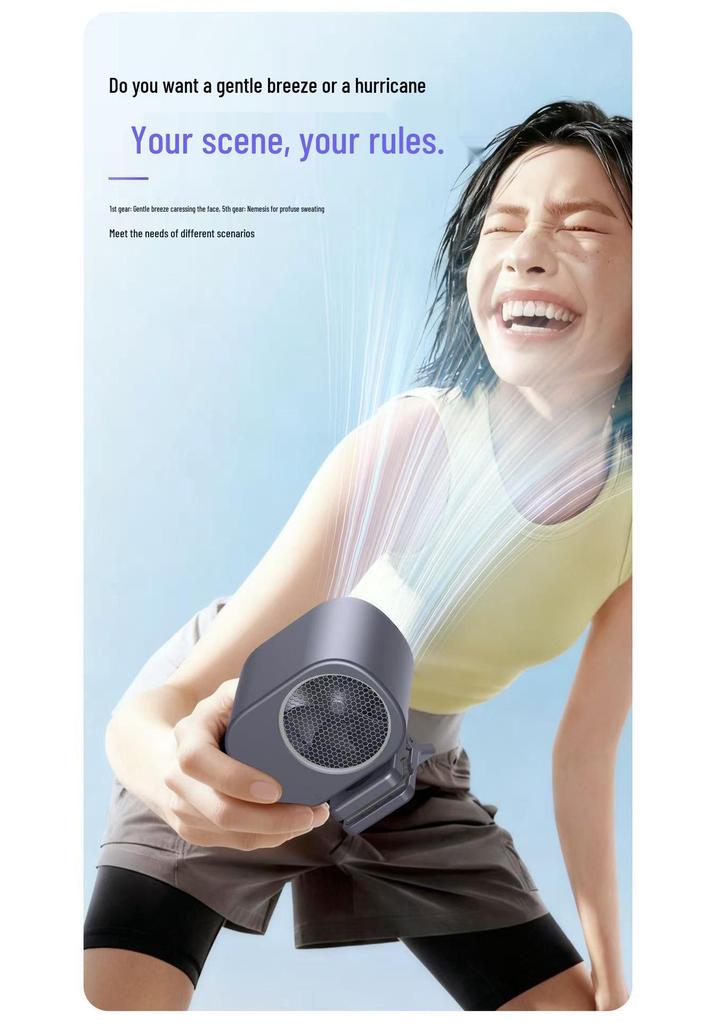 Portable High-Speed Multifunctional Fan: Desktop, Clip-On, or Waist-Hanging with Long Battery Life