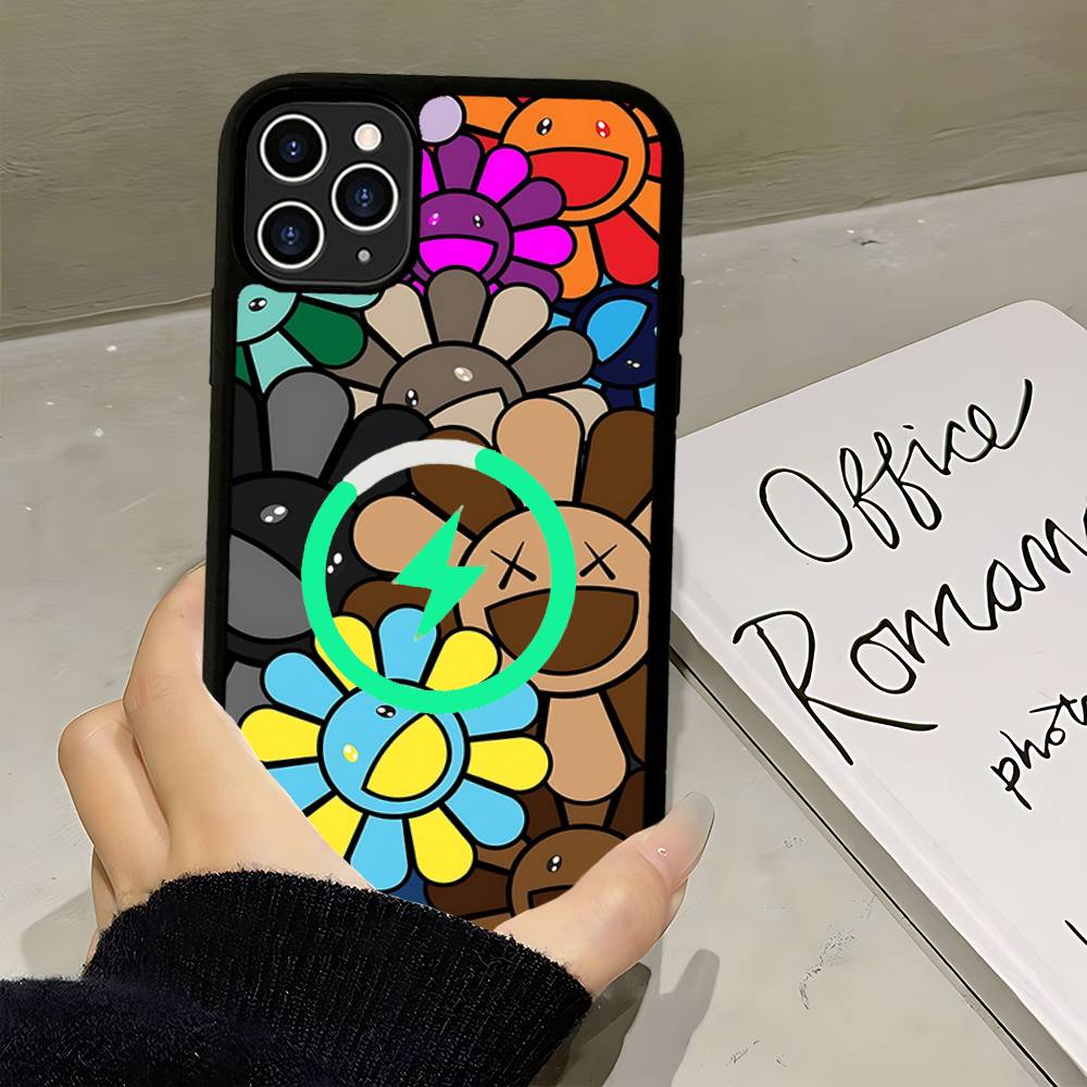 Чехол для телефона T-Takashi Flower M-Murakami Для Magsafe Магнитный Беспроводной Для IPhone 16 15 14 13 12 11 17 Pro Max Plus