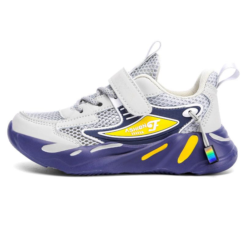 Kids' Breathable Mesh Chunky Sneakers Hook and Loop Casual Sports Shoes for Boys