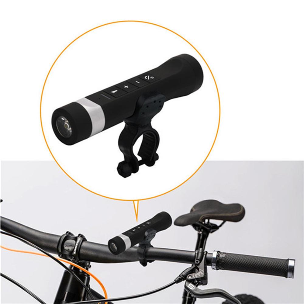 Outdoor Wireless BT Speaker Portable Bicycle Speaker with LED Flashlight 1200mAh Power Bank Waterproof Speaker with Microphone Multifunctional Music