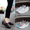 2021 New Large Size Women's Elastic Woven Shoes Women's Casual Fish Mouth Mother Shoes Heightening Elastic Band Sports Wedge Shoes