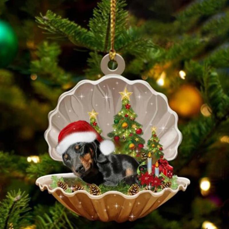Dog Sleeping In Clam-shell Puppy Pendant Flat Animal Model Ornament Acrylic