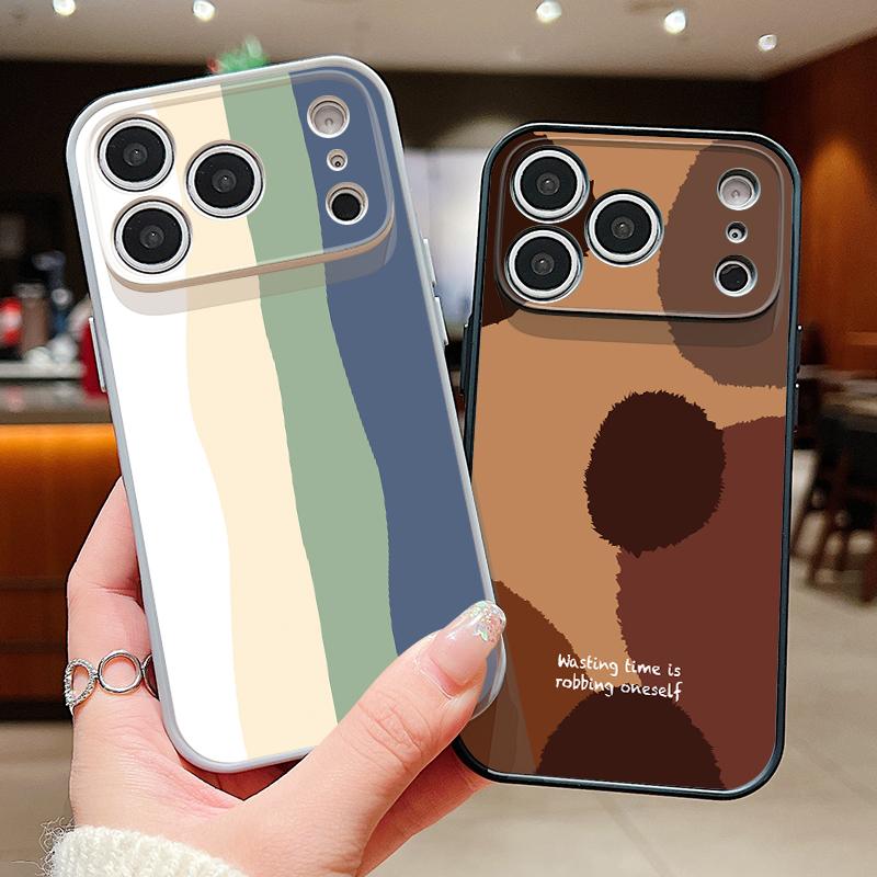 Чехол с цветочным полосатым узором для iPhone 17 Pro Max iPhone 16 15 14 13 Pro Max Магнитный для Magsafe Гибридный ТПУ+ПК Матовый чехол