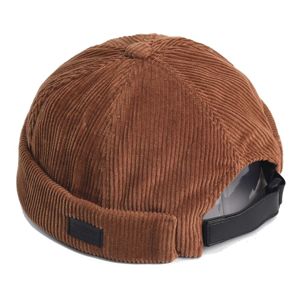 Adjustable Brimless Cap Adjustable Back Strap Retro Docker Hat Beanie Hat  Daily Casual Wear
