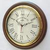 Brass and Wood Wall Clock Antique Look Analog Wall Clock Brown Style for Home Decor