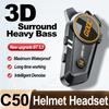 3D Surround Heavy Bass Мотоциклетный шлем Гарнитура Стерео Bluetooth Hands Free Звонок IPX7 Водонепроницаемый С Трехцветной Подсветкой