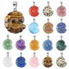 Crystal Rose Quartz Amethyst Snail Lapis Lzuli Mixed Crystal Ammonite Shape Pendants Halloween Feng Shui Gifts