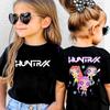 KPop Demon Hunters Saja Boys Kids Clothing Summer Cartoon Derpy Tiger Clothes Fashion Boys T-shirt Cotton Children's T Shirts
