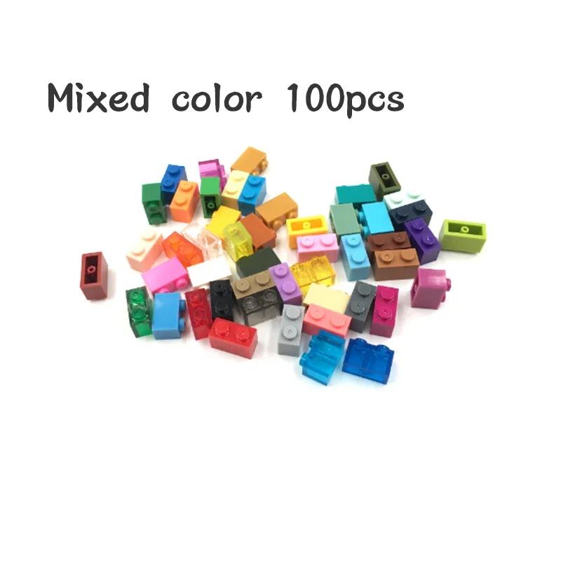 100 шт. DIY 3004 Толстые Строительные Блоки Фигурки из Частиц 1x2 Точки Кирпичик Работает С Образовательной Креативной Конструкцией Leduo Детская Игрушка