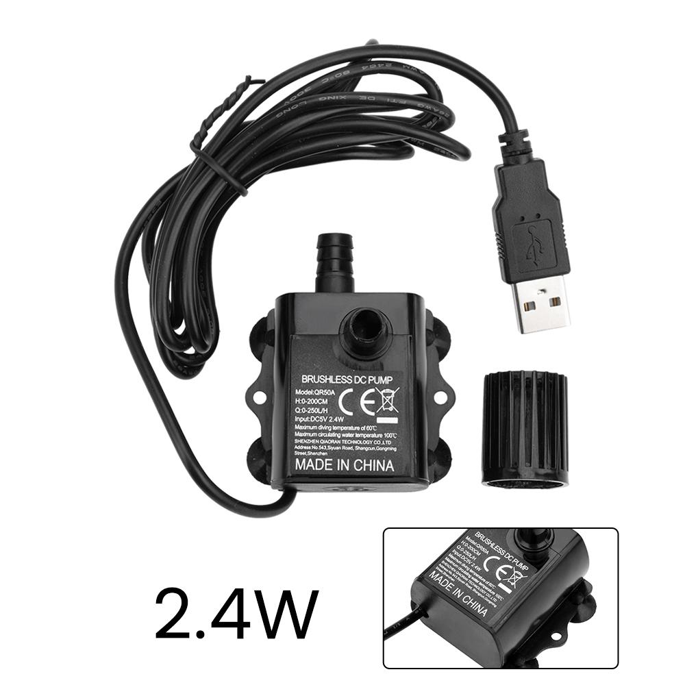 Brushless DC 5V USB Water Pump 2.4W 4.8W 250L/H/ 300L/H Pool Circulating Submersible Pump Water Pump Fountain Aquarium