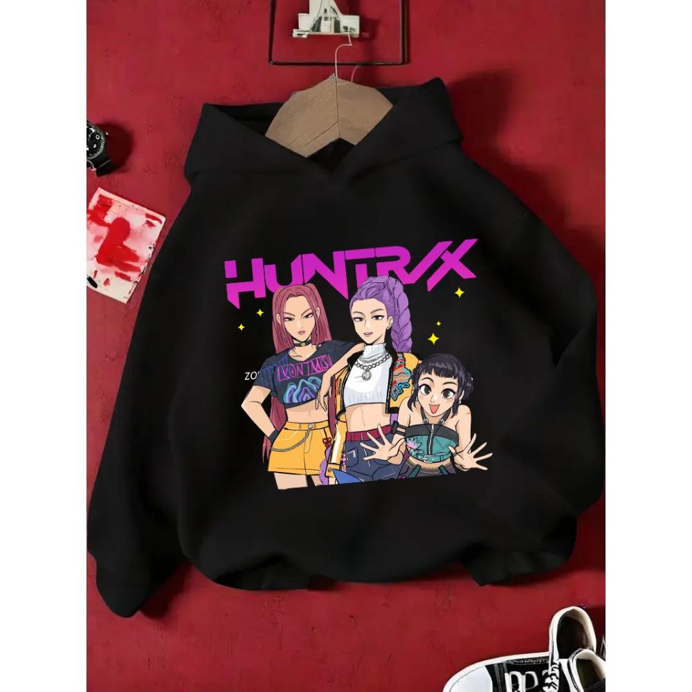KPop Demon Hunter Rumi Derpy Cartoon Girls Boy Hooded Sweatshirt Warm Children's Wave Fashion Casual Tops Casual Girls Clothing