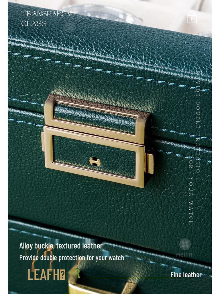 Коробка для хранения часов и очков из ПУ кожи с зернистой текстурой личи с несколькими отделениями