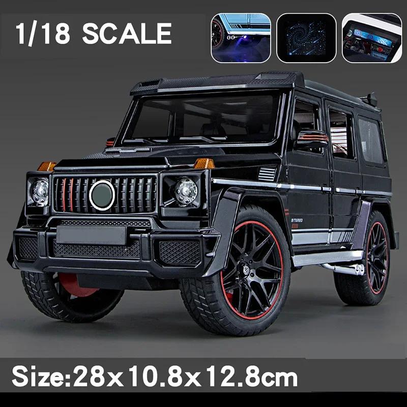 1/18 Large G800 SUV Off-road Alloy Model Car Sprayable Toy Car Diecast Vehicle Model Toy Sound Light CarBirthday Gift For Kids