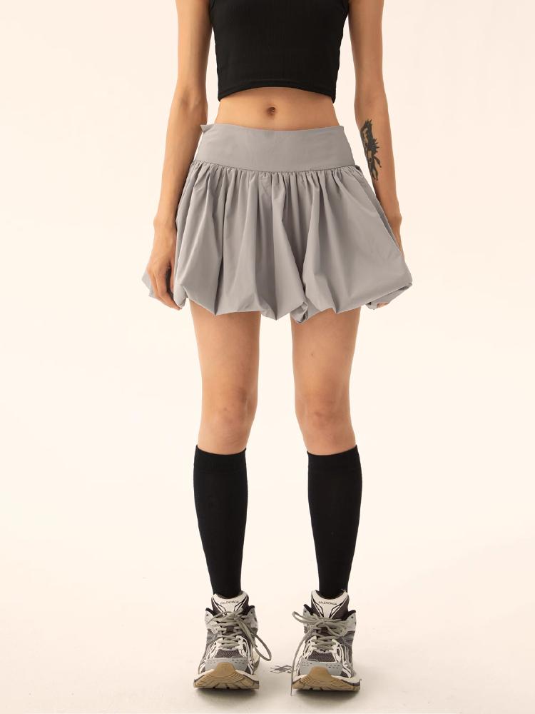 Черная женская мини-юбка с пузырьками в стиле ретро, ​​уличный стиль, короткая юбка-пачка со средней эластичной резинкой на талии для отдыха, клубная одежда