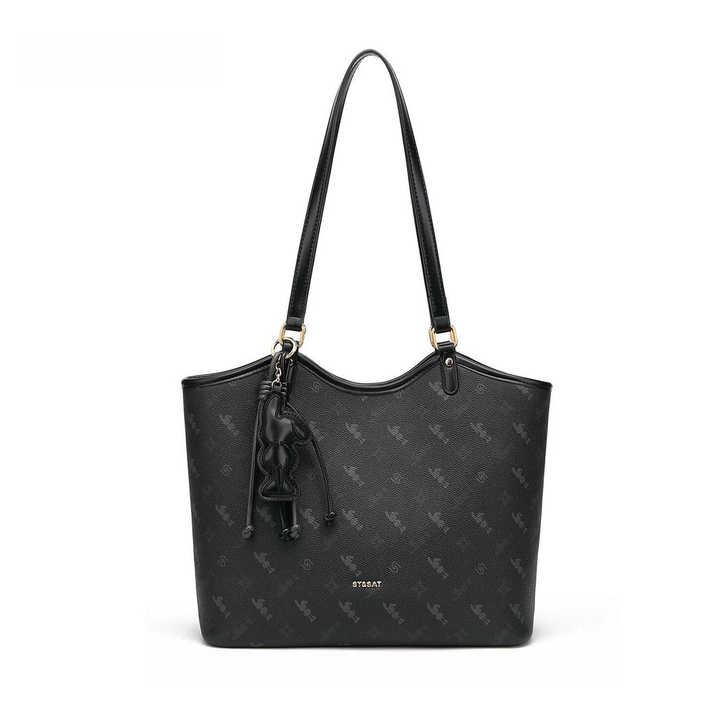 St&Sat Large Capacity Tote Bag, Women's Leather Handbag, Commute Shoulder Bag, 14-Inch Laptop Bag