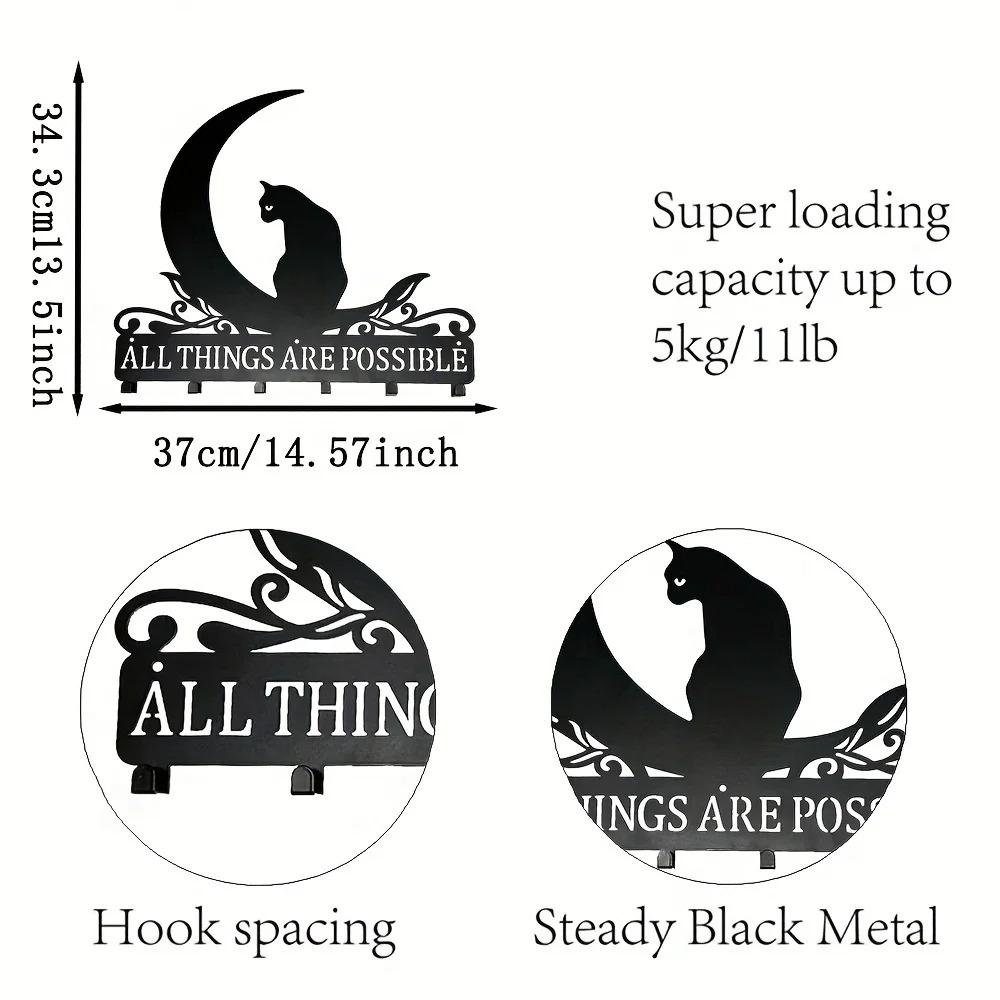 1 шт. Металлическая вешалка для фамилии с котом, персонализированная табличка с фамилией, настенный держатель для ключей, вешалка для одежды в прихожей, стильные настенные крючки