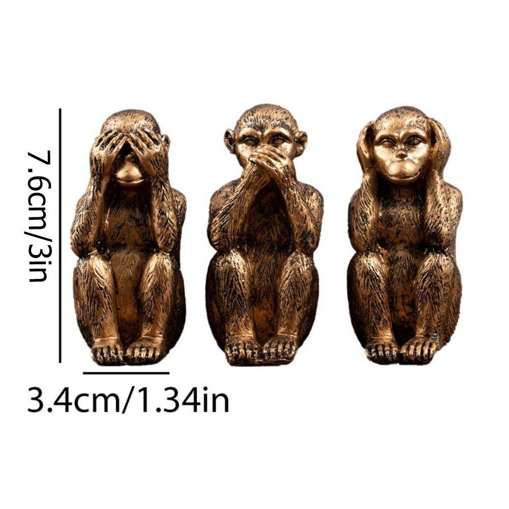 Полимерная причудливая фигурка «Три мудрые обезьяны», реалистичная, фестивальная, ручной работы, коллекционная