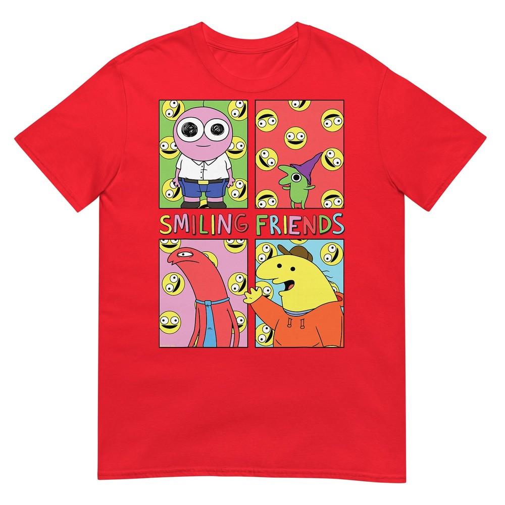 Smiling Friends Pop Art Character Grid Funny Cartoon Tshirt