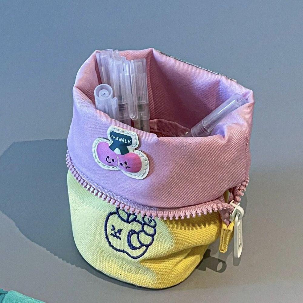Cherry Cartoon Pen Case Fruit Makeup Brush Holder Sweet Canvas Pen Bag Travel Bag