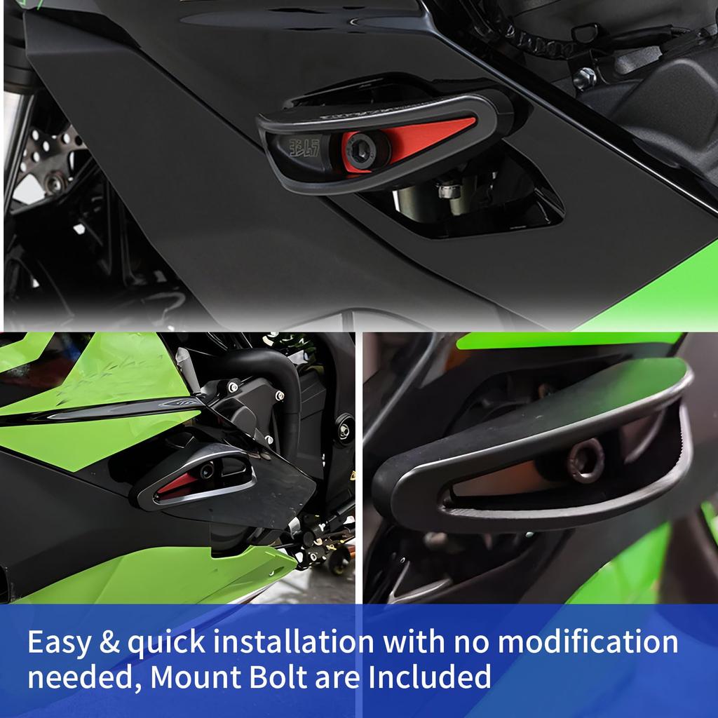 WOOGA Motorcycle Anti-Fall Pad Crash Protection Frame Slider Accessories Compatible with Kawasaki Ninja ZX-25R 2021 2022 2023 2024 ZX-4R SE/ZX-4R