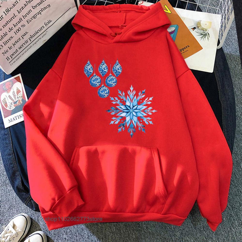 Худи Шинуазри Сине-белые Рождественские Толстовки Мужские Y2k Sudaderas Женские с Длинным Рукавом Kpop Одежда