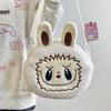 Мультфильм Kawaii Labubu сумки на плечо милый универсальный плюшевый кукольный рюкзак для женщин и девочек простые сумки через плечо подарки