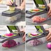 with Basket 14/16 In 1 Vegetable Chopper with Handle Vegetable Slicer Portable Grater  Kitchen Use