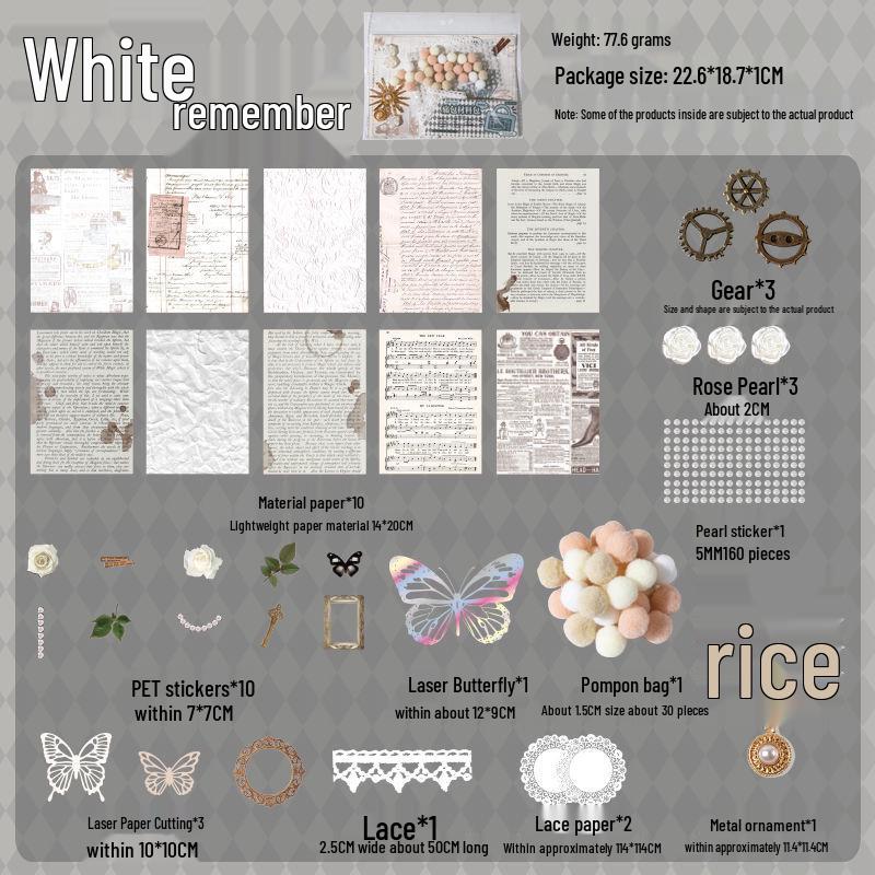 Счастливая лента кружево ита-бэг: Красный бумажный фон, наклейки для красоты и дырокол