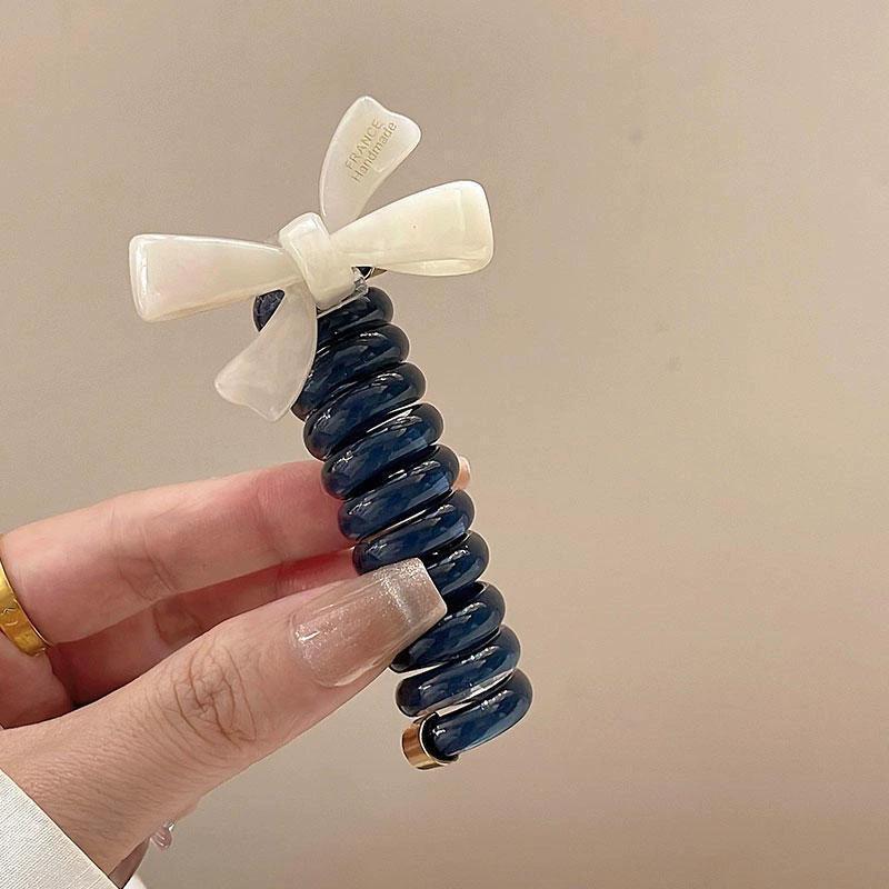 Эластичные резинки для волос для женщин и девочек, однотонные резинки для волос, спиральная катушка, резинка, хвостики, веревка для головы, аксессуары для волос