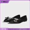 Daily Versatile Comfortable Flat Shoes Sexy Flash Diamond Pointed Huizhou Women's Shoes 2025 New Single Shoes Flat Sole Advanced Sense