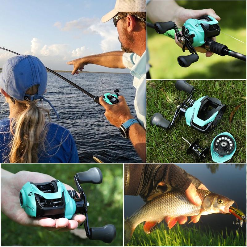 Комбинированные катушки для удочек для наживки с 4-секционными удилищами для наживки, 12 + 1BB, набор для кастинговой катушки