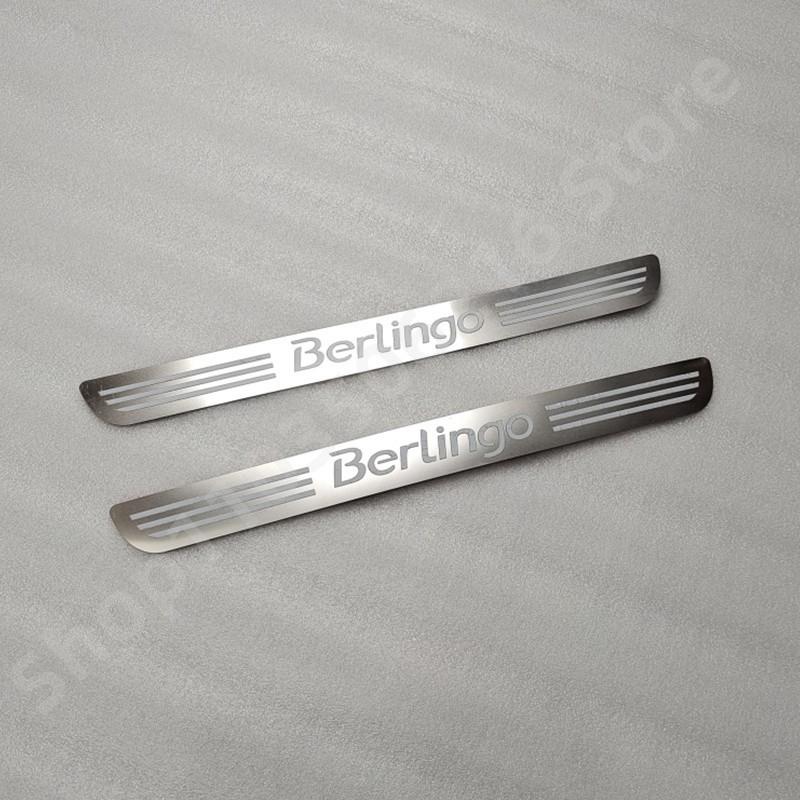 Car Sticker For Citroen Berlingo B9 2008-2019 Door Sill Guards Stainless Scuff Plate Pedal Trim Styling Protect Car Accessories alf123