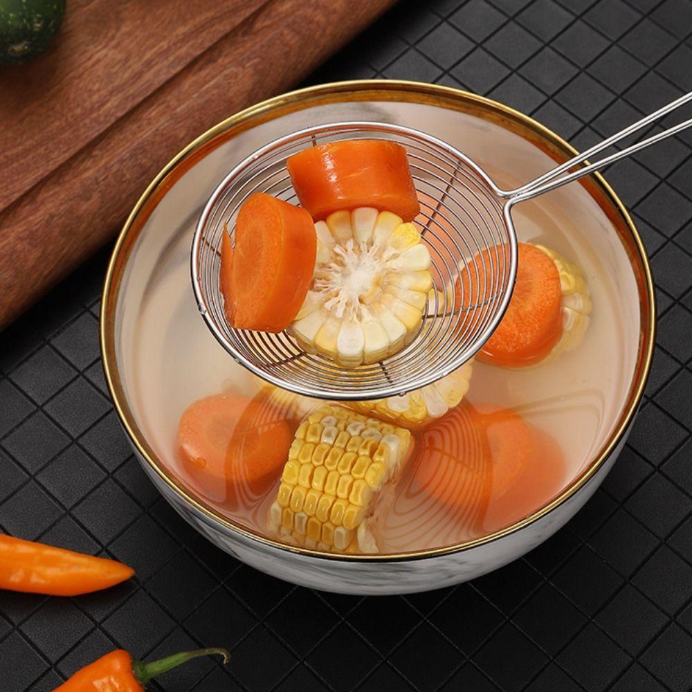 Stainless Steel Pearl Colander Red Handle Boba Strainer Pearl Spoon Filter Milk Tea Shop Essential Colander Milk Tea Spoon