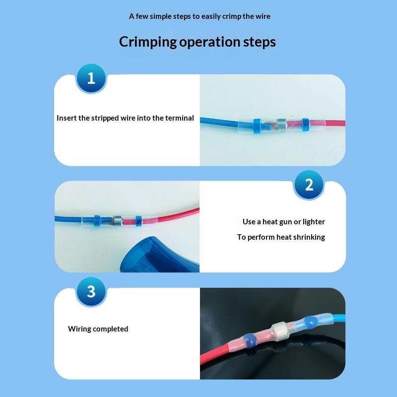 50/70/100Pcs Electric Copper Tape Solder Sleeve Waterproof Solder Seal Tin Ring Heat Shrink Butt Wire Connector Terminal