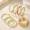 Elegant Open Cuff Bracelet Colorful Enamel Vintage Cloisonne Bangle Women's Floral Bracelet  Ladies