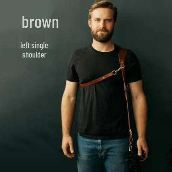 Регулируемый противоскользящий плечевой ремень для камеры из коровьей кожи