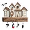 Rustic RV Decor for Entryway Wooden Key Holder Rack Vintage Camping Pattern Rack with 4 Hooks Creative Hanger Entrance 2D Farmhouse Wall Mount