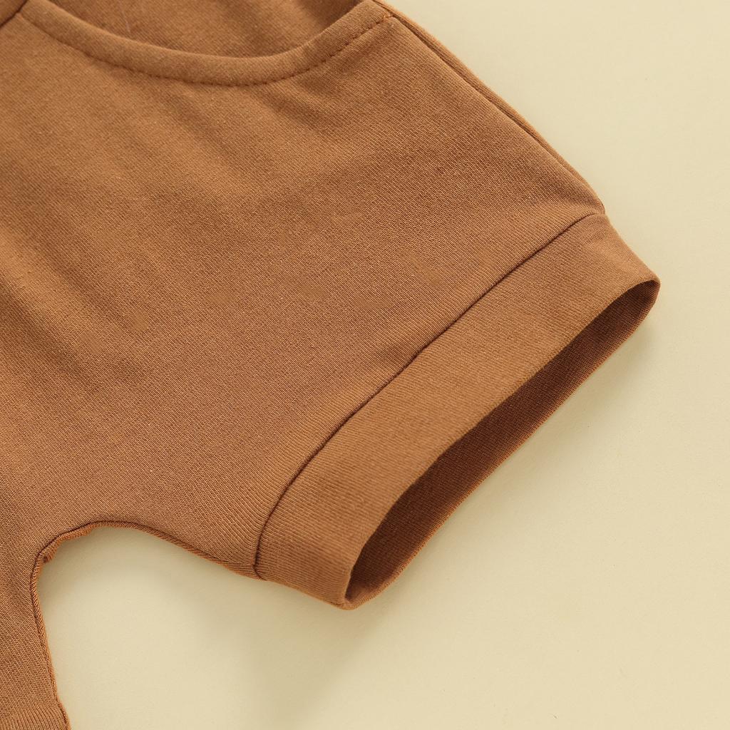 Toddler Boy Summer Clothes Letter Print Short Sleeve T-Shirt with Elastic Waist Solid Color Shorts 2Pcs Outfit